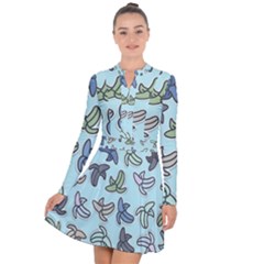 Bananas Repetition Repeat Pattern Long Sleeve Panel Dress by Pakrebo