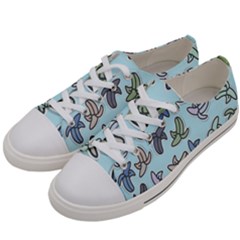 Bananas Repetition Repeat Pattern Women s Low Top Canvas Sneakers by Pakrebo