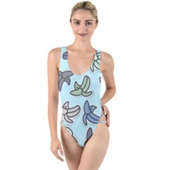 Bananas Repetition Repeat Pattern High Leg Strappy Swimsuit by Pakrebo