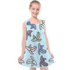 Bananas Repetition Repeat Pattern Kids  Cross Back Dress by Pakrebo