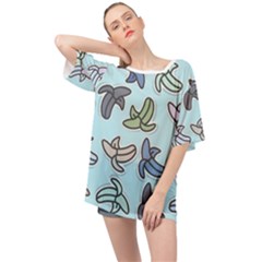 Bananas Repetition Repeat Pattern Oversized Chiffon Top