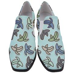 Bananas Repetition Repeat Pattern Women Slip On Heel Loafers by Pakrebo