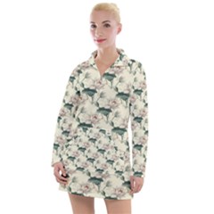 Floral Pattern Scrapbook Seamless Women s Long Sleeve Casual Dress