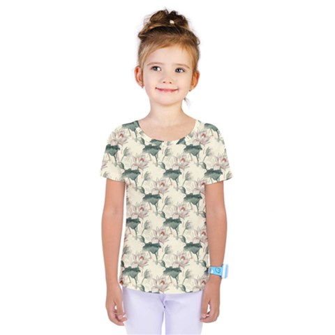 Floral Pattern Scrapbook Seamless Kids  One Piece Tee by Pakrebo