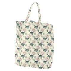 Floral Pattern Scrapbook Seamless Giant Grocery Tote