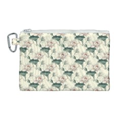 Floral Pattern Scrapbook Seamless Canvas Cosmetic Bag (large) by Pakrebo