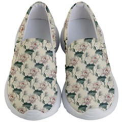 Floral Pattern Scrapbook Seamless Kids  Lightweight Slip Ons by Pakrebo