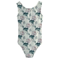 Floral Pattern Scrapbook Seamless Kids  Cut-out Back One Piece Swimsuit by Pakrebo