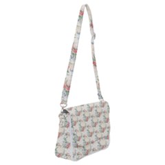 Floral Pattern Scrapbook Decorative Shoulder Bag With Back Zipper