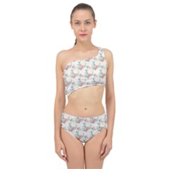 Floral Pattern Scrapbook Decorative Spliced Up Two Piece Swimsuit by Pakrebo