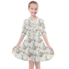 Floral Pattern Scrapbook Decorative Kids  All Frills Chiffon Dress