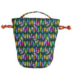 Pattern Back To School Schultüte Drawstring Bucket Bag