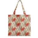 Flower Flora Leaf Wallpaper Zipper Grocery Tote Bag View2