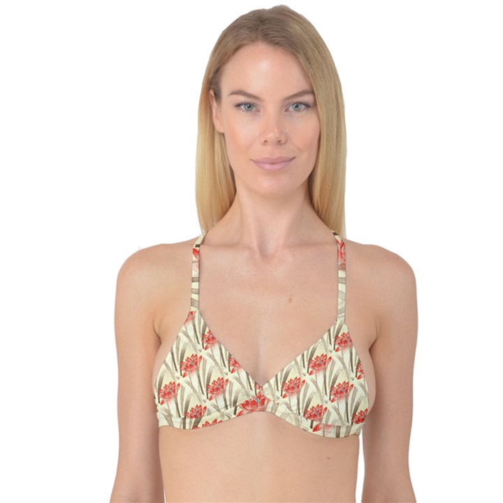 Flower Flora Leaf Wallpaper Reversible Tri Bikini Top