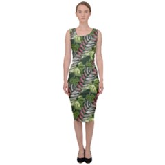 Leaves Seamless Pattern Design Sleeveless Pencil Dress by Pakrebo