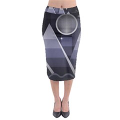 Background Stylized Scenery Midi Pencil Skirt by Pakrebo