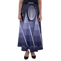 Background Stylized Scenery Flared Maxi Skirt by Pakrebo