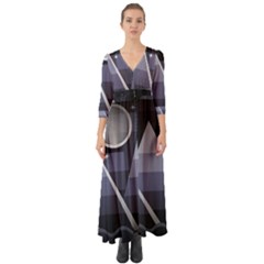 Background Stylized Scenery Button Up Boho Maxi Dress by Pakrebo