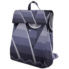 Background Stylized Scenery Flap Top Backpack