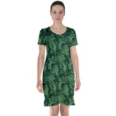 Leaf Flora Nature Desktop Herbal Short Sleeve Nightdress by Pakrebo