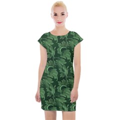 Leaf Flora Nature Desktop Herbal Cap Sleeve Bodycon Dress by Pakrebo