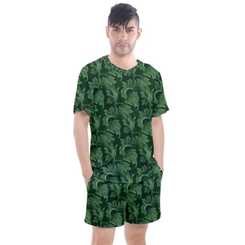 Leaf Flora Nature Desktop Herbal Men s Mesh Tee And Shorts Set by Pakrebo