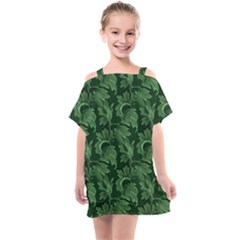 Leaf Flora Nature Desktop Herbal Kids  One Piece Chiffon Dress