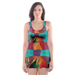 Background Sci Fi Fantasy Colorful Skater Dress Swimsuit by Pakrebo