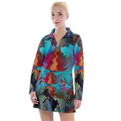 Background Sci Fi Fantasy Colorful Women s Long Sleeve Casual Dress