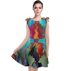 Background Sci Fi Fantasy Colorful Tie Up Tunic Dress