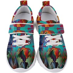 Background Sci Fi Fantasy Colorful Kids  Velcro Strap Shoes by Pakrebo