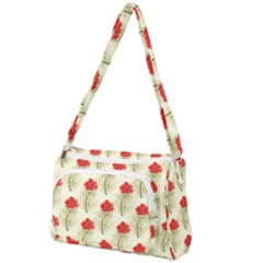 Floral Background Scrapbook Vintage Front Pocket Crossbody Bag by Pakrebo