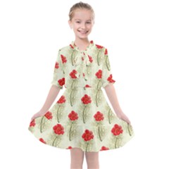 Floral Background Scrapbook Vintage Kids  All Frills Chiffon Dress