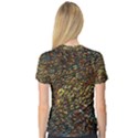 Flames Pattern Texture Gold V-Neck Sport Mesh Tee View2