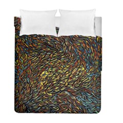 Flames Pattern Texture Gold Duvet Cover Double Side (full/ Double Size) by Pakrebo