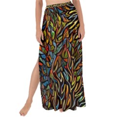 Flames Pattern Texture Gold Maxi Chiffon Tie-up Sarong by Pakrebo