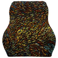 Flames Pattern Texture Gold Car Seat Velour Cushion  by Pakrebo