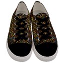 Flames Pattern Texture Gold Men s Low Top Canvas Sneakers View1