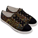 Flames Pattern Texture Gold Men s Low Top Canvas Sneakers View3