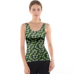 Abstract Pattern Flower Leaf Tank Top by Pakrebo