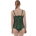 Abstract Pattern Flower Leaf Twist Front Tankini Set View2