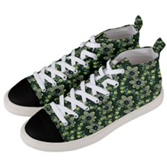 Abstract Pattern Flower Leaf Men s Mid-top Canvas Sneakers by Pakrebo