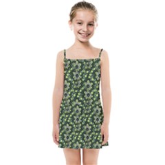 Abstract Pattern Flower Leaf Kids  Summer Sun Dress by Pakrebo