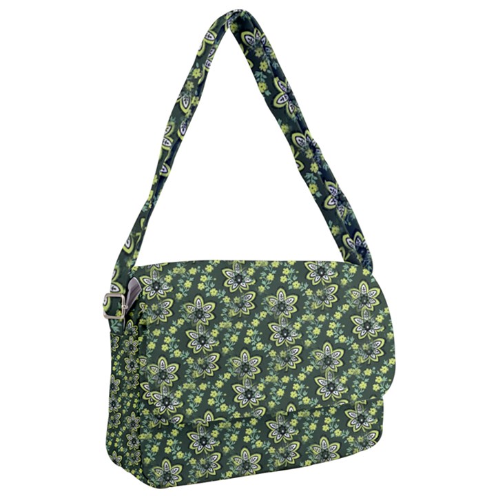 Abstract Pattern Flower Leaf Courier Bag