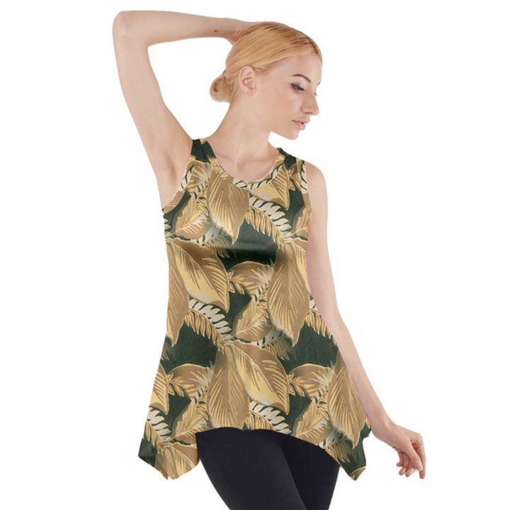 Scrapbook Leaves Decorative Side Drop Tank Tunic