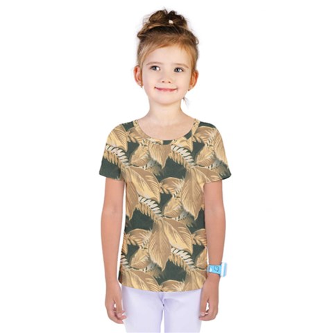 Scrapbook Leaves Decorative Kids  One Piece Tee by Pakrebo