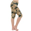 Scrapbook Leaves Decorative Lightweight Velour Cropped Yoga Leggings View3