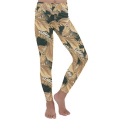 Scrapbook Leaves Decorative Kids  Lightweight Velour Classic Yoga Leggings by Pakrebo