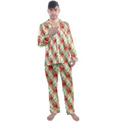 Seamless Background Vintage Men s Satin Pajamas Long Pants Set by Pakrebo