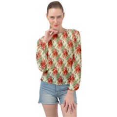 Seamless Background Vintage Banded Bottom Chiffon Top